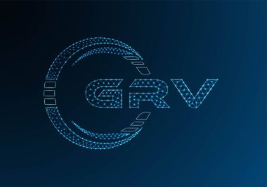 GRV düşük poli harfli logo vektör tasarımı. GRV düşük polyester logo tasarımı. Düşük polyester logo.
