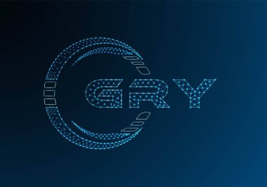 GRY düşük poli harfli logo vektör tasarımı. Daha düşük polyester logo tasarımı. Düşük polyester logo.