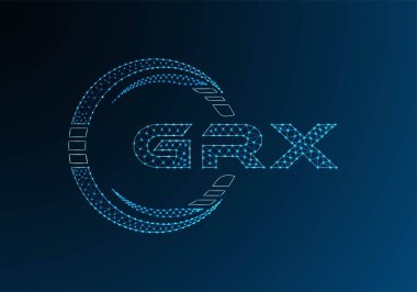 GRX düşük poli harfli logo vektör tasarımı. GRX düşük poli logo tasarımı. Düşük polyester logo.