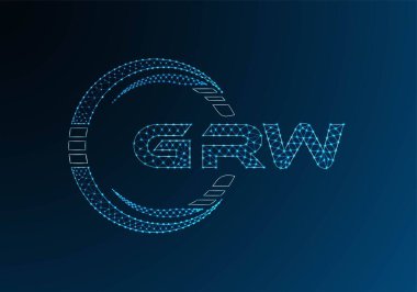 GRW düşük poli harfli logo vektör tasarımı. GRW düşük polyester logo tasarımı. Düşük polyester logo.