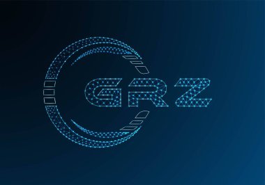 GRZ düşük poli harfli logo vektör tasarımı. GRZ düşük polyester logo tasarımı. Düşük polyester logo.