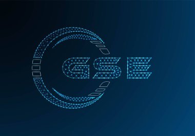 GSE düşük poli harfli logo vektör tasarımı. GSE düşük poli logo tasarımı. Düşük polyester logo.