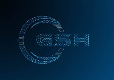 GSH düşük poli harfli logo vektör tasarımı. GSH düşük polyester logo tasarımı. Düşük polyester logo.