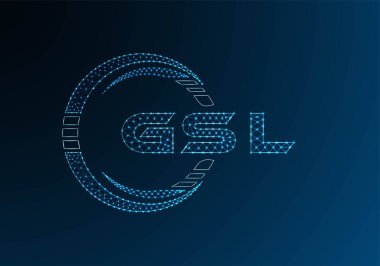 GSL düşük poli harfli logo vektör tasarımı. GSL düşük polyester logo tasarımı. Düşük polyester logo.