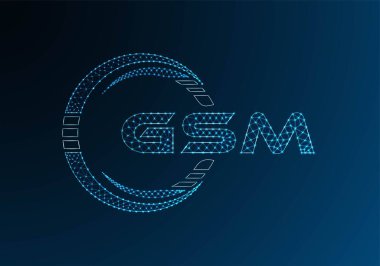 GSM düşük poli harfli logo vektör tasarımı. GSM düşük polyester logo tasarımı. Düşük polyester logo.