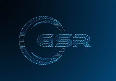 GSR düşük poli harfli logo vektör tasarımı. GSR düşük poli logo tasarımı. Düşük polyester logo.