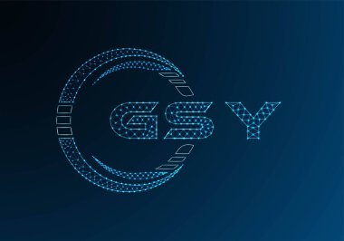GSY düşük poli harfli logo vektör tasarımı. GSY düşük polyester logo tasarımı. Düşük polyester logo.
