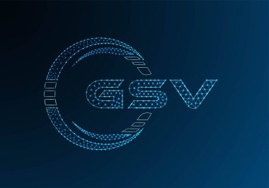 GSV düşük poli harfli logo vektör tasarımı. GSV düşük polyester logo tasarımı. Düşük polyester logo.