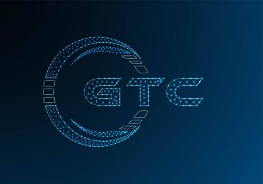 GTC düşük poli harfli logo vektör tasarımı. GTC düşük polyester logo tasarımı. Düşük polyester logo.