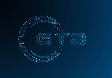 GTB düşük poli harfli logo vektör tasarımı. GTB düşük polyester logo tasarımı. Düşük polyester logo.