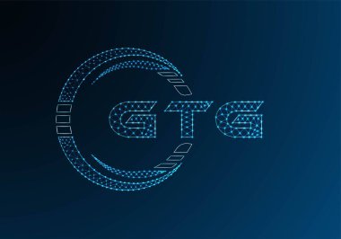 GTG düşük poli harfli logo vektör tasarımı. GTG düşük polyester logo tasarımı. Düşük polyester logo.