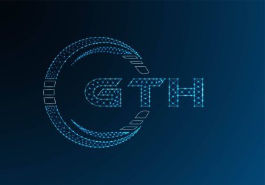 GTH düşük poli harfli logo vektör tasarımı. GTH düşük polyester logo tasarımı. Düşük polyester logo.