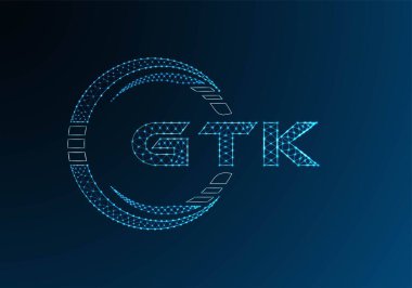 GTK düşük poli harfli logo vektör tasarımı. GTK alt poli logo tasarımı. Düşük polyester logo.