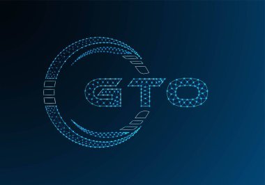 GTO düşük poli harfli logo vektör tasarımı. GTO düşük poli logo tasarımı. Düşük polyester logo.
