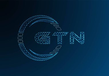 GTN düşük poli harfli logo vektör tasarımı. GTN düşük polyester logo tasarımı. Düşük polyester logo.