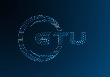 GTU düşük poli harfli logo vektör tasarımı. GTU düşük polyester logo tasarımı. Düşük polyester logo.