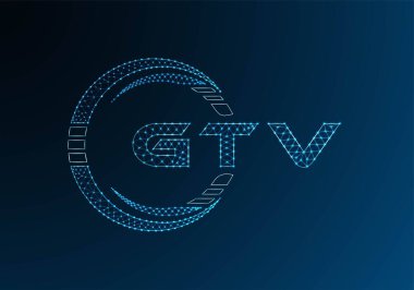 GTV düşük poli harfli logo vektör tasarımı. GTV düşük polyester logo tasarımı. Düşük polyester logo.