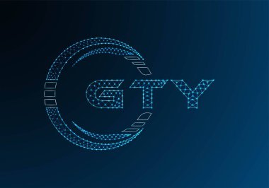 GTY düşük poli harfli logo vektör tasarımı. GTY düşük polyester logo tasarımı. Düşük polyester logo.