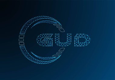 GUD düşük poli harfli logo vektör tasarımı. GUD düşük poli logo tasarımı. Düşük polyester logo.