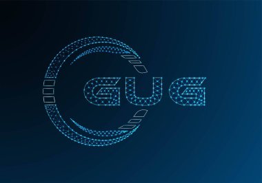 GUG düşük poli harfli logo vektör tasarımı. GUG düşük poli logo tasarımı. Düşük polyester logo.