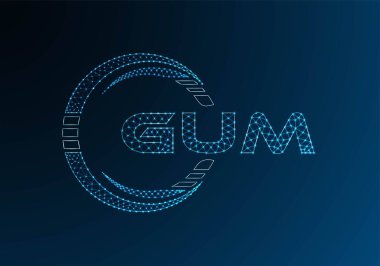GUM düşük poli harfli logo vektör tasarımı. GUM düşük poli logo tasarımı. Düşük polyester logo.