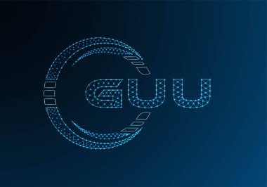 GUU düşük poli harfli logo vektör tasarımı. GUU düşük poli logo tasarımı. Düşük polyester logo.