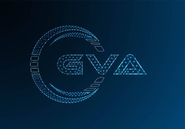 GVA düşük poli harfli logo vektör tasarımı. GVA düşük polyester logo tasarımı. Düşük polyester logo.