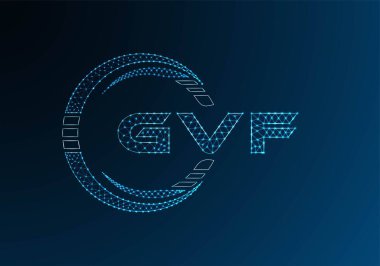 GVF düşük poli harfli logo vektör tasarımı. GVF düşük polyester logo tasarımı. Düşük polyester logo.