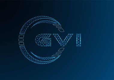 GVI düşük poli harfli logo vektör tasarımı. GVI düşük poli logo tasarımı. Düşük polyester logo.