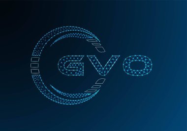 GVO düşük poli harfli logo vektör tasarımı. GVO düşük polyester logo tasarımı. Düşük polyester logo.
