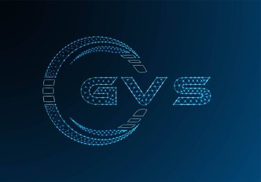 GVS düşük poli harfli logo vektör tasarımı. GVS düşük poli logo tasarımı. Düşük polyester logo.