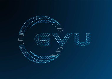 GVU düşük poli harfli logo vektör tasarımı. GVU düşük polyester logo tasarımı. Düşük polyester logo.