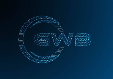 GWB düşük poli harfli logo vektör tasarımı. GWB düşük polyester logo tasarımı. Düşük polyester logo.