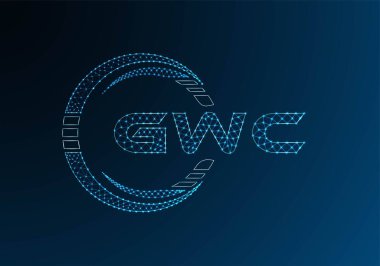 GWC düşük poli harfli logo vektör tasarımı. GWC düşük polyester logo tasarımı. Düşük polyester logo.