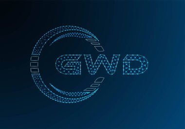 GWD düşük poli harfli logo vektör tasarımı. GWD düşük polyester logo tasarımı. Düşük polyester logo.