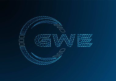 GWE düşük poli harfli logo vektör tasarımı. GWE düşük poli logo tasarımı. Düşük polyester logo.