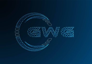 GWG düşük poli harfli logo vektör tasarımı. GWG düşük polyester logo tasarımı. Düşük polyester logo.