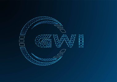 GWI düşük poli harfli logo vektör tasarımı. GWI düşük polyester logo tasarımı. Düşük polyester logo.