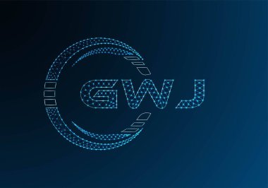 GWJ düşük poli harfli logo vektör tasarımı. GWJ düşük polyester logo tasarımı. Düşük polyester logo.