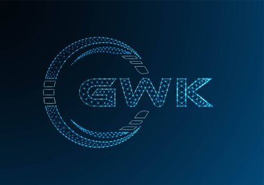 GWK düşük poli harfli logo vektör tasarımı. GWK düşük polyester logo tasarımı. Düşük polyester logo.
