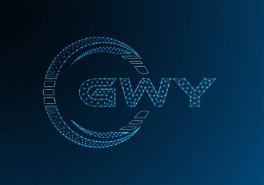 GWY düşük poli harfli logo vektör tasarımı. GWY düşük polyester logo tasarımı. Düşük polyester logo.
