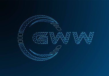 GWW düşük poli harfli logo vektör tasarımı. GWW düşük polyester logo tasarımı. Düşük polyester logo.