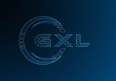 GXL düşük poli harfli logo vektör tasarımı. GXL düşük poli logo tasarımı. Düşük polyester logo.