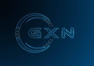 GXN düşük poli harfli logo vektör tasarımı. GXN düşük polyester logo tasarımı. Düşük polyester logo.