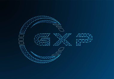 GXP düşük poli harfli logo vektör tasarımı. GXP düşük poli logo tasarımı. Düşük polyester logo.