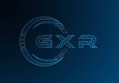 GXR düşük poli harfli logo vektör tasarımı. GXR düşük poli logo tasarımı. Düşük polyester logo.