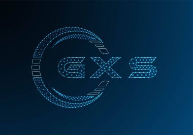 GXS düşük poli harfli logo vektör tasarımı. GXS düşük poli logo tasarımı. Düşük polyester logo.