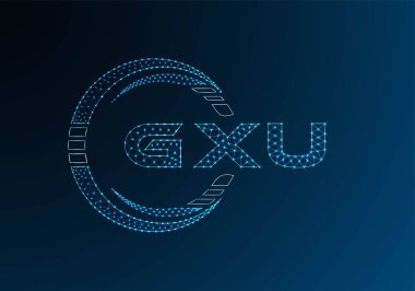 GXU düşük poli harfli logo vektör tasarımı. GXU alt poli logo tasarımı. Düşük polyester logo.