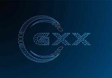 GXX düşük poli harfli logo vektör tasarımı. GXX düşük poli logo tasarımı. Düşük polyester logo.