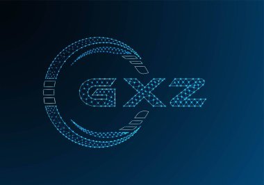 GXZ düşük poli harfli logo vektör tasarımı. GXZ düşük poli logo tasarımı. Düşük polyester logo.